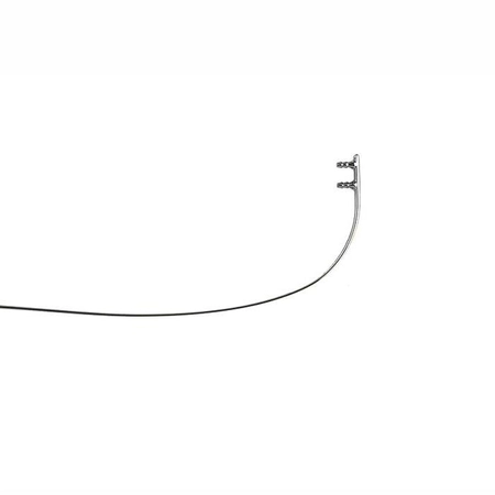 Zauszniki srebrne 140 mm do opraw wierconych na tuleje, bez zawiasów