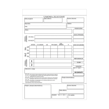 Koperty na prace okularowe samokopiujące 100 szt.