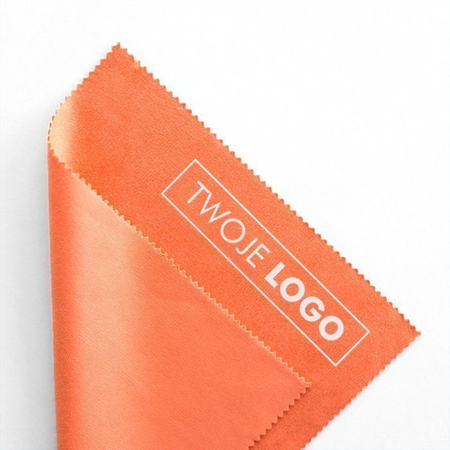 Ściereczka do okularów, personalizowana, nadruk 1-kolor, szara, 100 szt.