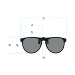 Nakładka przeciwsłoneczna w kształcie Aviator/Pilotki, odchylana z polaryzacją, 61 x 54 mm