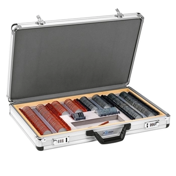 Zestaw 268 szkieł próbnych w metalowych ramkach