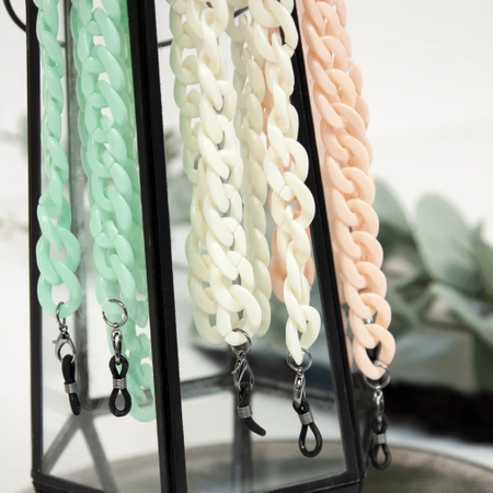 Łańcuszki do okularów akrylowe, asortyment - 6 szt.