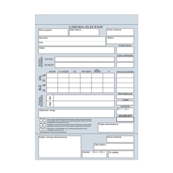 Koperty na prace okularowe samokopiujące 100 szt.