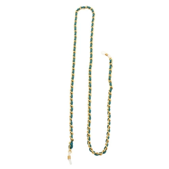 Łańcuszek do okularów metalowy, Bolzano, morsko-złoty - 1 szt.