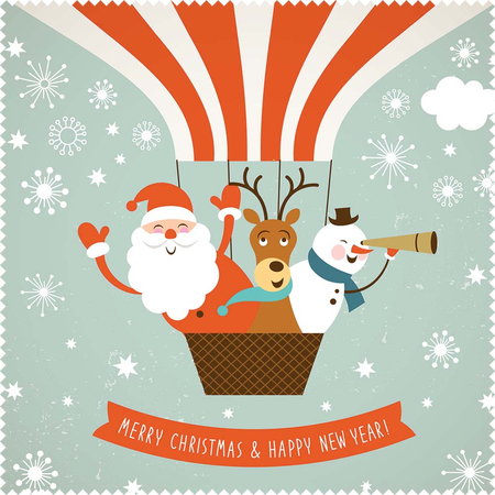 Ściereczka do okularów 18x18 cm, Christmas Santa, pakowana pojedynczo