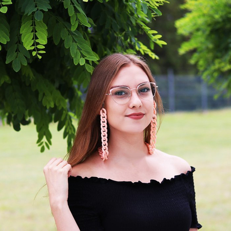 Łańcuszki do okularów akrylowe, łososiowe - 2 szt.