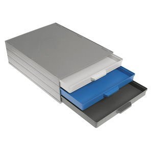 Magazyn na małe części, trzy szuflady bez pudełek