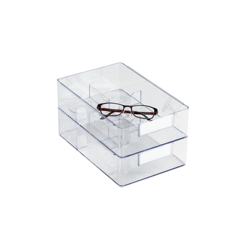 Wysokie pudełka na prace okularowe transparentne - 10 szt.