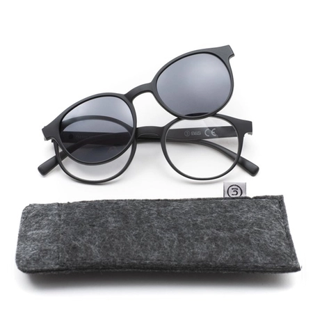 Okulary do czytania z przeciwsłoneczną nakładką na magnes Jaguar czarne