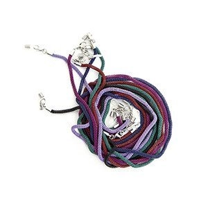 Łańcuszek do okularów metalowy, z karabińczykowym zapięciem, niebieski 3 szt.