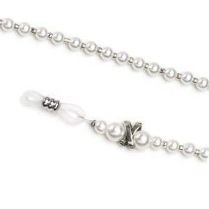 Łańcuszek do okularów ozdobny, Abigail, biały - 2 szt.