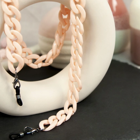 Łańcuszki do okularów akrylowe, łososiowe - 2 szt.