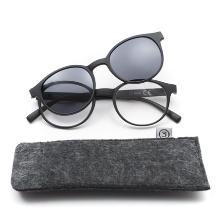 Okulary do czytania z przeciwsłoneczną nakładką na magnes Jaguar czarne