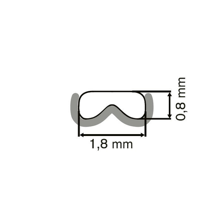 Wkładka Windsor, do wnętrza oprawy, profil W, 1,8 x 0,8 mm, szylkret - 2 szt