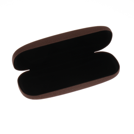 Etui na okulary matowe brokatowe brązowe