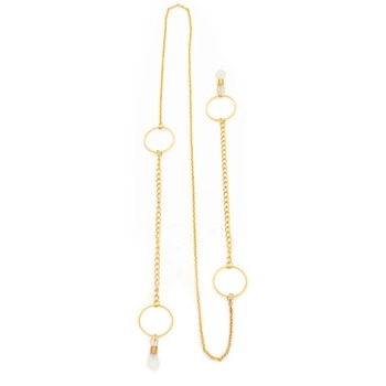 Łańcuszek do okularów metalowy, Turyn, złoty - 1 szt.