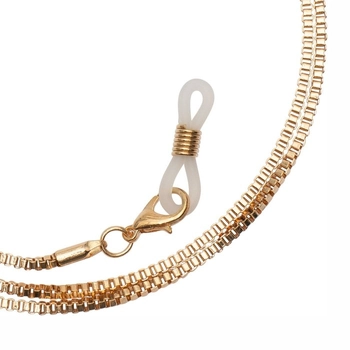 Łańcuszek do okularów metalowy, Naples, złoty - 3 szt.