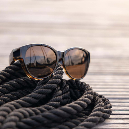 Okulary przeciwsłoneczne nakładane na okulary korekcyjne, Havana błyszczący, Bern M