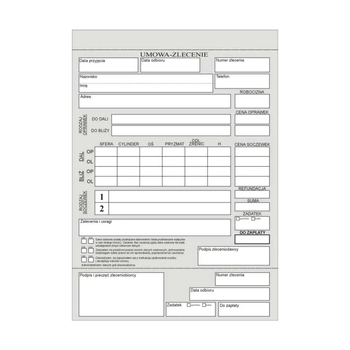 Koperty na prace okularowe samokopiujące 100 szt.