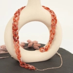 Łańcuszki do okularów akrylowo-metalowe, koralowe - 2 szt.