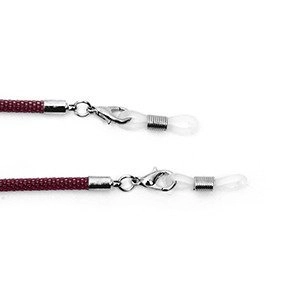 Łańcuszek do okularów metalowy, z karabińczykowym zapięciem, czerwony 3 szt.
