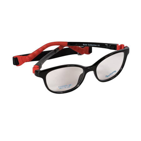 Oprawa korekcyjna dla dzieci Flex Frames Cosmo 48/16, C07 Czarny / Czerwony