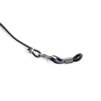 Sznureczki do okularów gumowe, z karabińczykowym zapięciem, czarne - 4 szt.