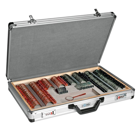 Zestaw 260 szkieł próbnych z AR w metalowych ramkach