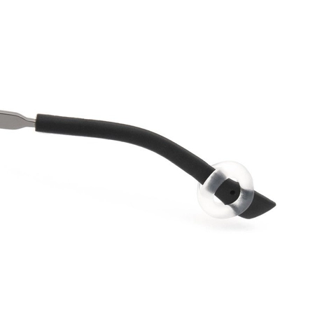 Antypoślizgowe okrągłe wycięte końcówki zauszników transparentne 14mm, 20szt.