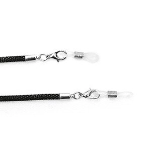Łańcuszek do okularów metalowy, z karabińczykowym zapięciem, czarny 3 szt.