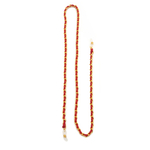 Łańcuszek do okularów metalowy, Bolzano, czerwono-złoty - 1 szt.