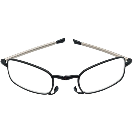 Składane okulary do czytania Bats czarno srebrne +1,50
