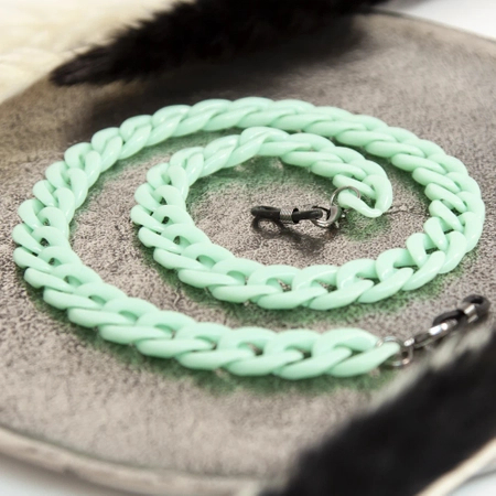 Łańcuszki do okularów akrylowe, seledynowe - 2 szt.