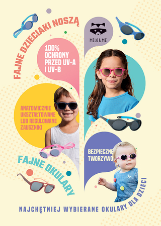 Plakat z oprawami dziecięcymi przeciwsłonecznymi