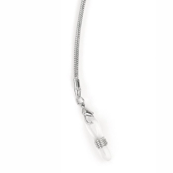 Łańcuszek do okularów metalowy, Pisa, srebrny