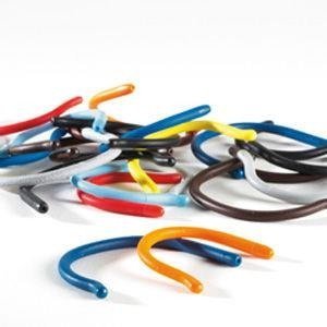 Końcówki zauszników, sportowe silikonowe, długość 95 mm, szare - 1 para