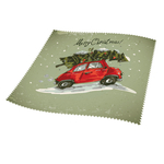 Ściereczka do okularów 18x18 cm, Christmas Car, pakowana pojedynczo