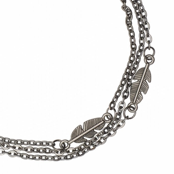 Łańcuszek do okularów metalowy, Verona, srebrny - 3 szt.