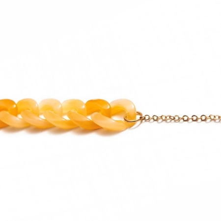 Łańcuszki do okularów akrylowo-metalowe brzoskwiniowe - 2 szt.