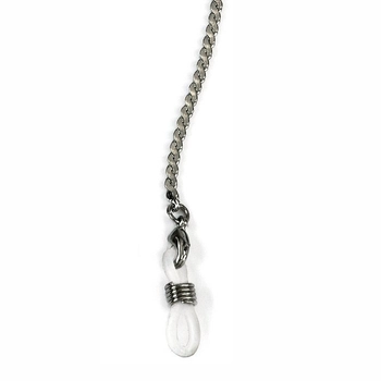 Łańcuszek do okularów metalowy, Florence, srebrny - 3 szt.