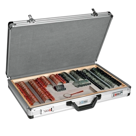 Zestaw 260 szkieł próbnych z AR w metalowych ramkach