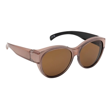 Okulary przeciwsłoneczne nakładane na okulary korekcyjne, Brązowy błyszczący, Bern M