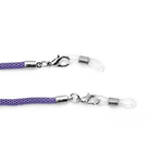 Łańcuszek do okularów metalowy, z karabińczykowym zapięciem, fioletowy 3 szt.