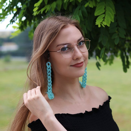 Łańcuszki do okularów akrylowe, białe - 2 szt.