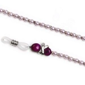 Łańcuszek do okularów ozdobny, Abigail, różowy - 2 szt.