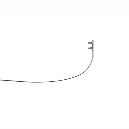 Zauszniki srebrne 140 mm do opraw wierconych na tuleje, bez zawiasów