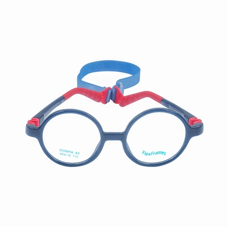 Oprawa korekcyjna dla dzieci Flex Frames Oompa 40/16, C10 Granatowy / Czerwony