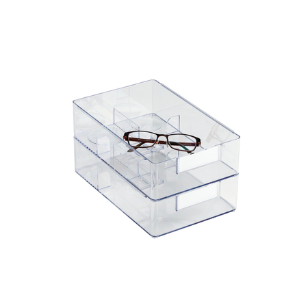 Wysokie pudełka na prace okularowe transparentne - 10 szt.