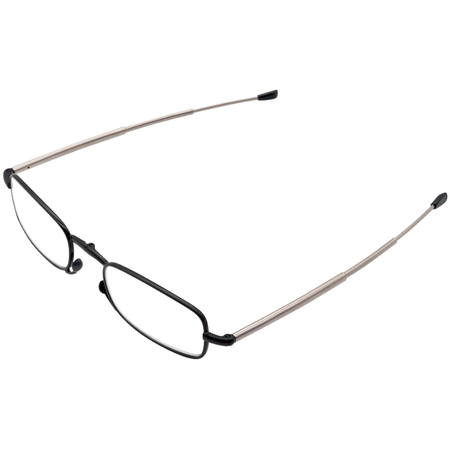 Składane okulary do czytania Bats czarno srebrne +1,50