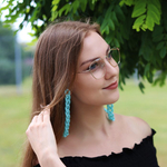 Łańcuszki do okularów akrylowe, seledynowe - 2 szt.